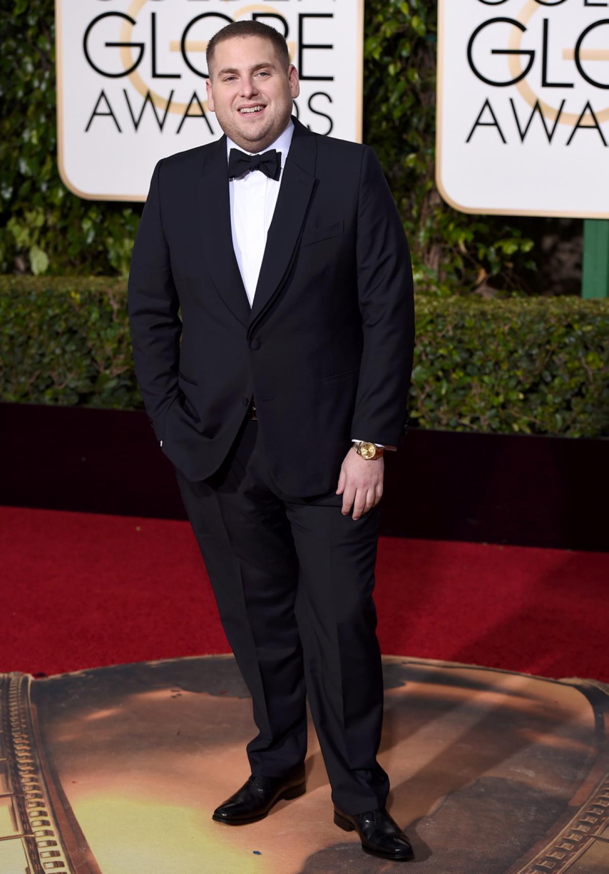 Jonah Hill Golden Globes 2016 Wearing Gold Rolex
