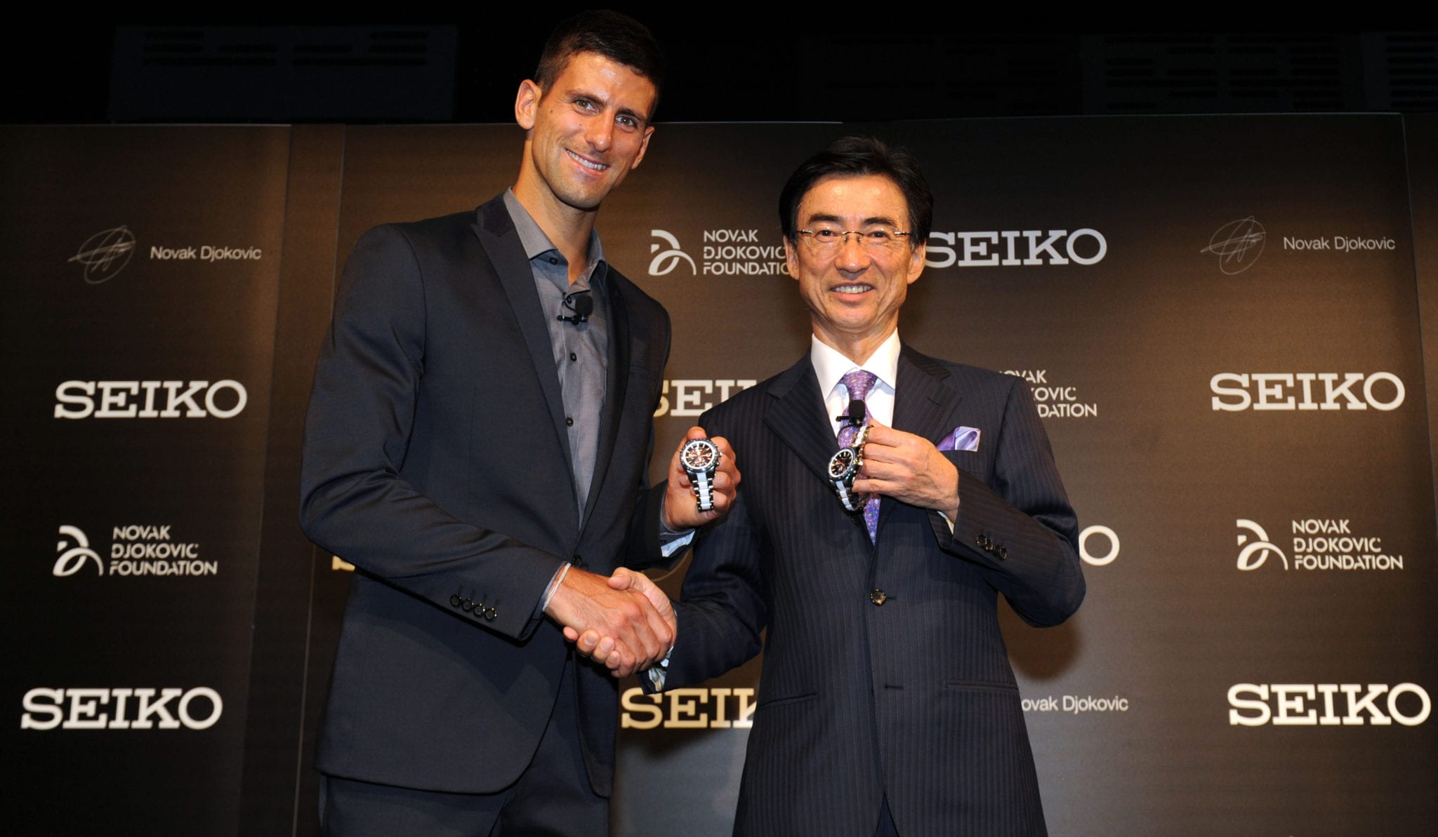 Novak Djokovic posing for picture for his foundation 