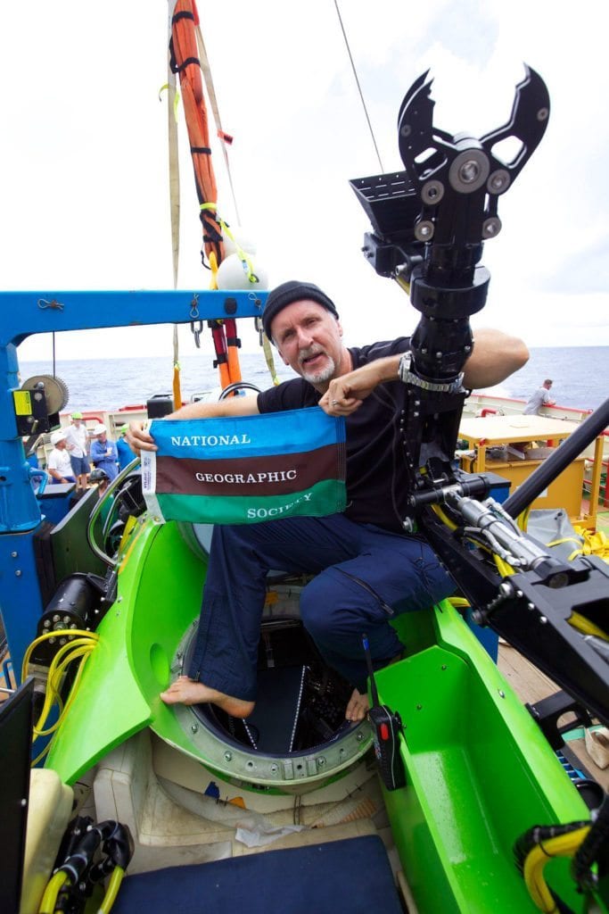 James Cameron after ascending from Challenger Deep
