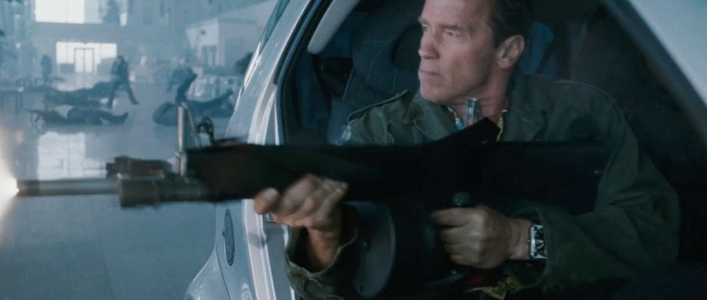Arnold Schwarzenegger with a Bell & Ross watch in 'The Expendables 2.'