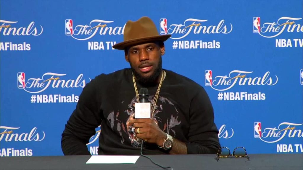 LeBron James in Game 3 2015 NBA Finals Post-Game