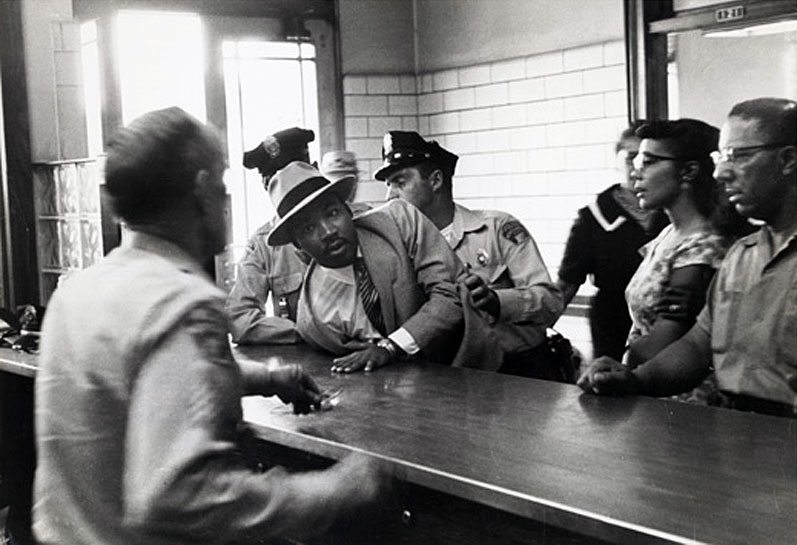Martin Luther King Jr. being arrested