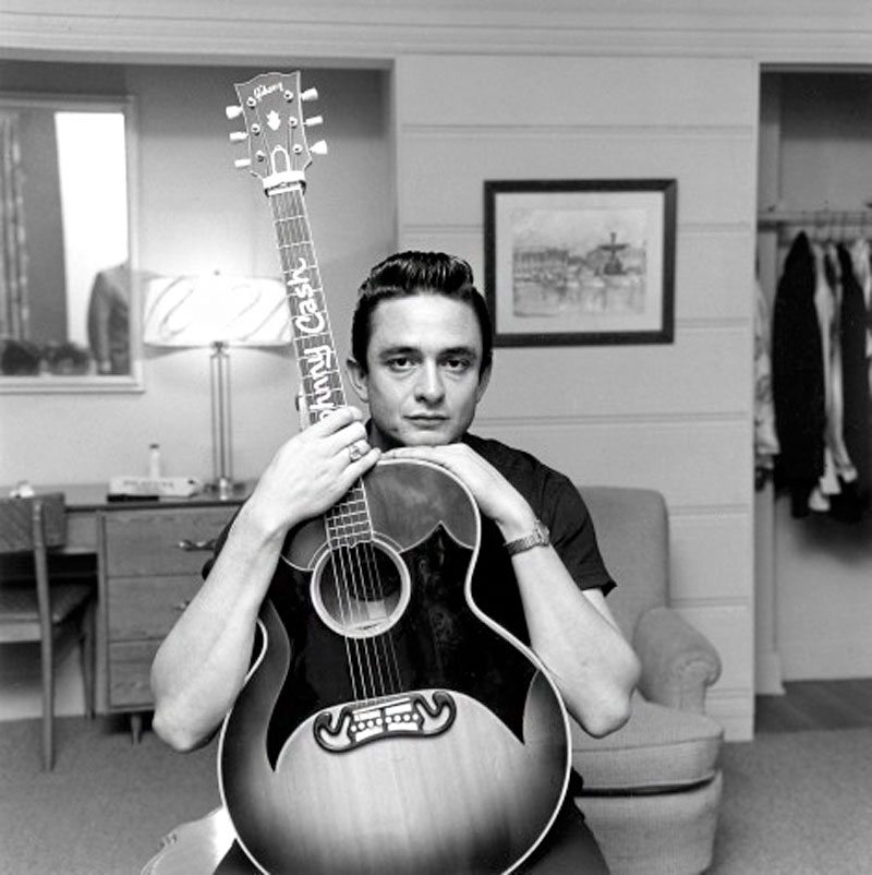 Johnny Cash and his guitar 