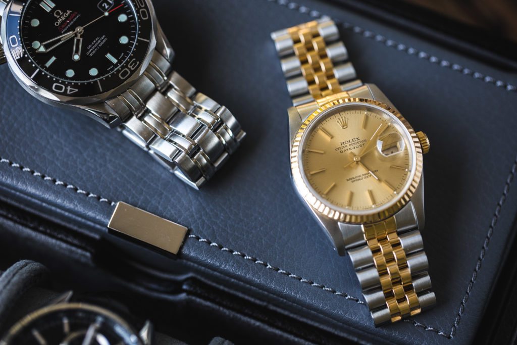 An two-tone Rolex and a stainless steel Omega. These do not need a polish,