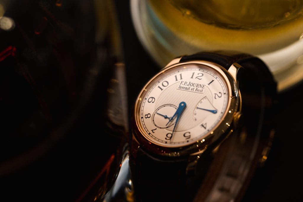 F.P. Journe Chronometre Soverain with white dial and blue hands 