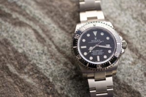 Rolex Sea-Dweller with stone background