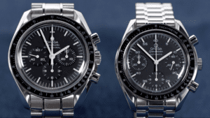 Speedmaster Professional next to Speedmaster Reduced