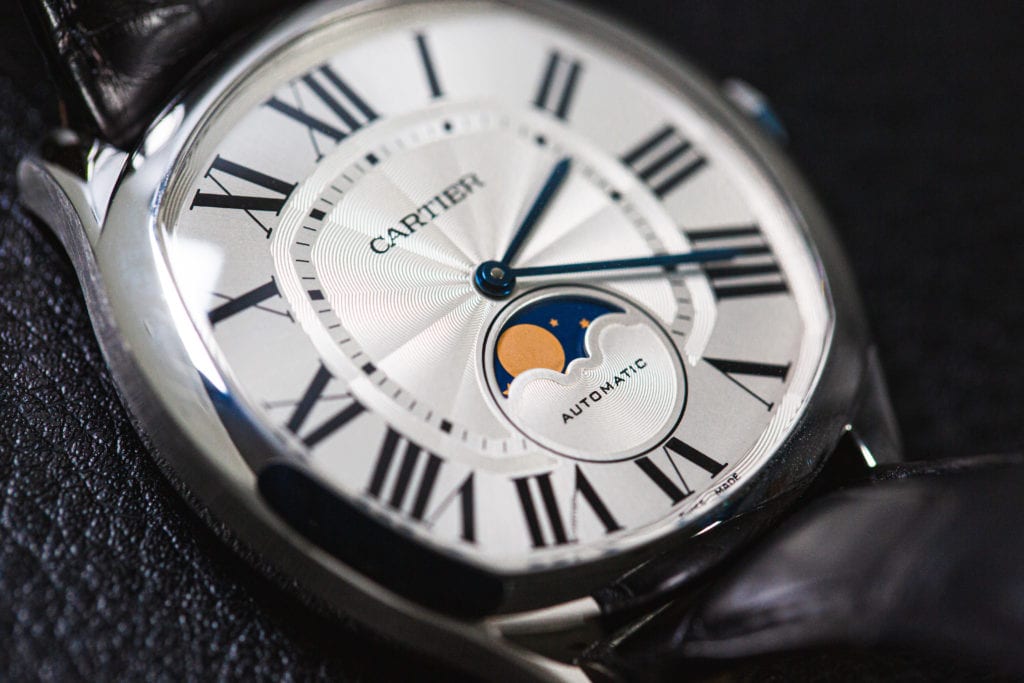 A Cartier Drive Watch with a Moonphase complication